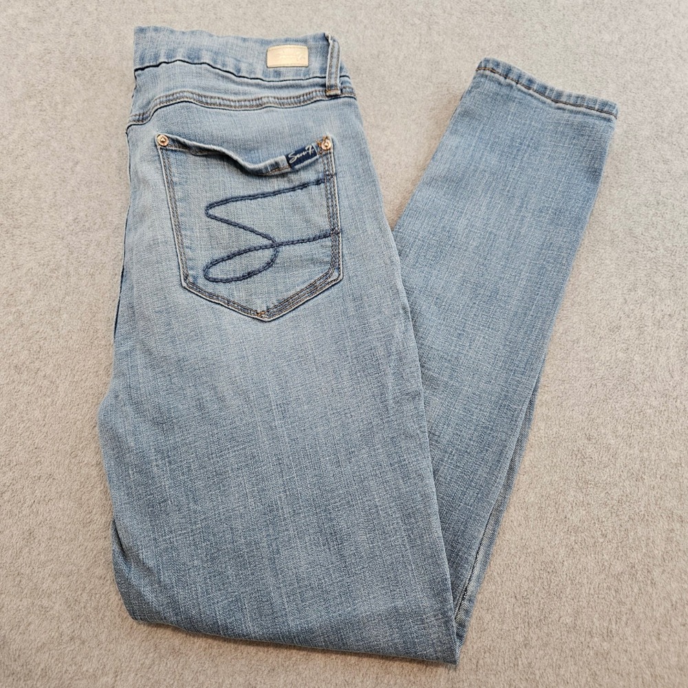 SEVEN7 Jeans Women 14 Blue Distressed Skinny Denim Casual Modern Everyday Wear